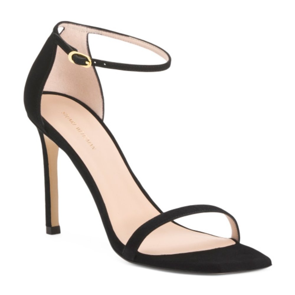 STUART WEITZMAN  Suede Double Band Heels